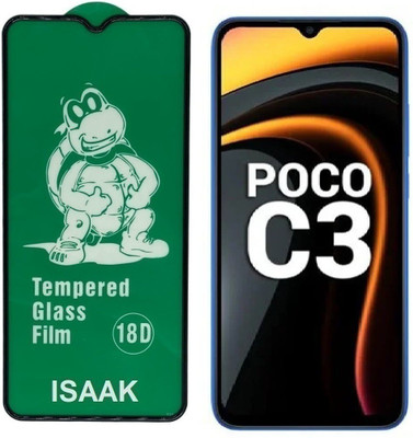 ISAAK Edge To Edge Tempered Glass for Poco C3 18D Tempered Glass(Pack of 1)