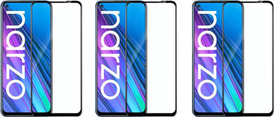 ISAAK Edge To Edge Tempered Glass for Realme Narzo 30 5G Edge to Edge, Full Glue, 11D Tempered Glass(Pack of 3)