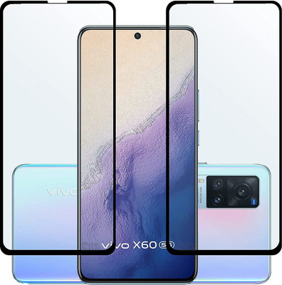 NIMMIKA ENTERPRISES Edge To Edge Tempered Glass for Vivo X60 D+ Tempered Glass(Pack of 2)