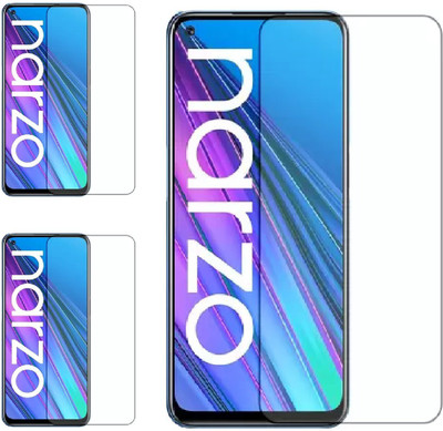 ISAAK Tempered Glass Guard for Realme Narzo 30 5G(Pack of 3)
