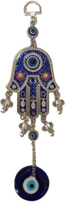 Ryme Turkish Evil Eye Hamsa Hand (Palm) Wall Hanging Decorative Showpiece  -  23 cm(Metal, Glass, Multicolor)