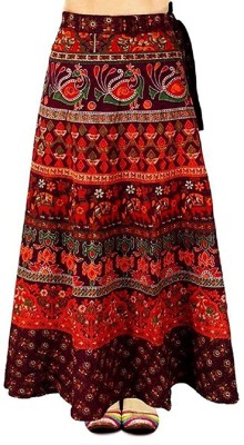 EIRSON Printed Women Wrap Around Multicolor Skirt