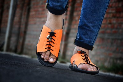 Brawo Men Slides(Orange , 9)