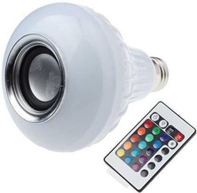 TULUA 12 W Bluetooth Speaker Bulb Wireless Music Playing Light Lamp with Remote Controller Light changing bulb RGB 5W Smart Bulb 5 W Bluetooth Speaker(Multicolor, Stereo Channel)