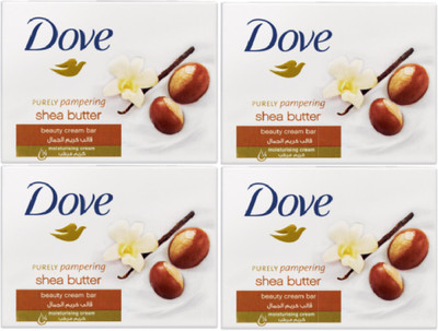 DOVE IMPORTED PURELY PAMPERING SHEA BUTTER BEAUTY CREAM BAR SOAP 100 GM PACK OF 4(4 x 100 g)