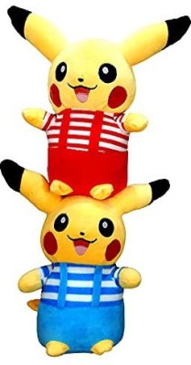 EILLY Cute Panda Soft Toy Gift for Kids 30 cm + Luipui Cute Yellow Pikachu Pokemon Stuffed Soft Plush Toy (30 cm)  - 30 cm(Multicolor)
