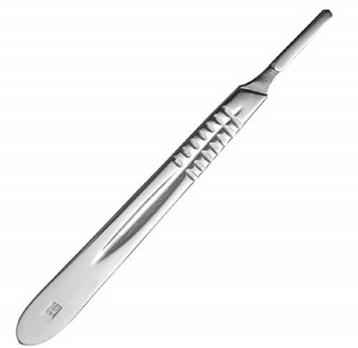 OTICA Stainless Steel Scalpel Handle for surgical blade Handle No (SIze-4) Surgical Scalpel(Pack of 1)