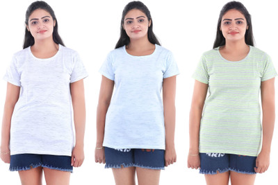 KEOTI Printed Women Round Neck Multicolor T-Shirt