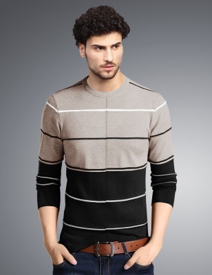 Seven Rocks Striped Men Round Neck Multicolor T-Shirt