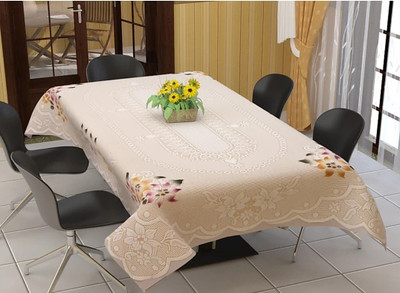 DELHI PVC CORP Self Design 6 Seater Table Cover(Brown, Polyester)