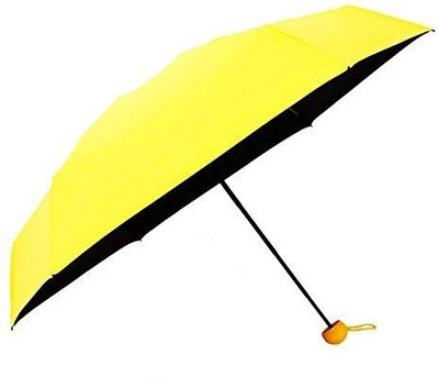 eClues Capsule Shape Umbrella - Best Quality with Strong and Large Size Handle - Sun and Rain Wterproof Mini Capsule Umbrella Umbrella(Yellow)