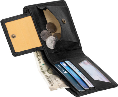DENNY BLACQ Men Casual Black Artificial Leather Wallet(3 Card Slots)