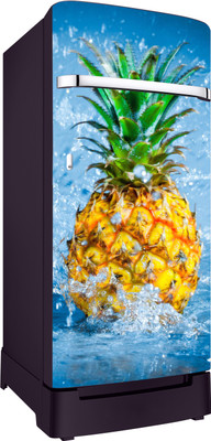 paper pebbles 60.96 cm Large Single Door Fridge Wallpaper And Decal Self Adhesive Fridge Wallpaer_Pine Apple Design Self Adhesive Sticker(Pack of 1)