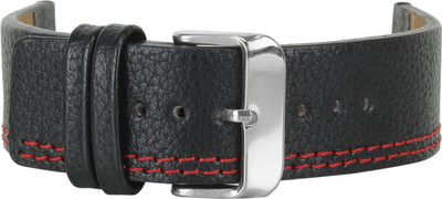 Roycee 9310624 24 mm Synthetic Leather Watch Strap(Black)