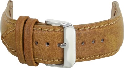 Roycee 9271422 22 mm Synthetic Leather Watch Strap(Tan)