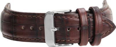 Roycee 9250226 26 mm Synthetic Leather Watch Strap(Brown)