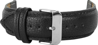 Roycee 9330124 24 mm Synthetic Leather Watch Strap(Black)