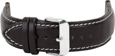 Roycee 9280524 24 mm Synthetic Leather Watch Strap(Brown)
