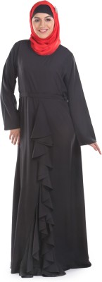 Momin Libas Polyester Abaya(Black)