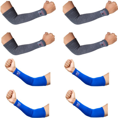 Glitter Cotton Arm Sleeve For Men & Women(Free, Grey, Blue)