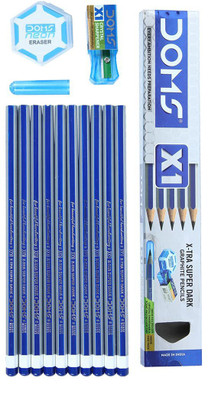 DOMS X1 X-Tra Super Dark Pencils (Pack of 10 x 5 Set)
