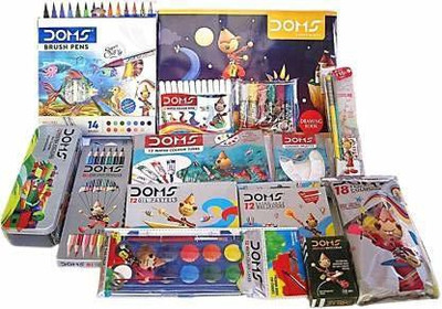 DOMS Poster Colour with Brush Pen Complete Painting Kit (Multicolor)