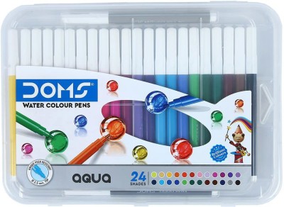 DOMS Aqua Non-Toxic Watercolour Round Nib Sketch Pens(Set of 25, Multicolor)