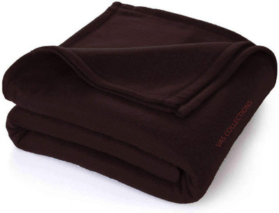 VAS COLLECTIONS Solid Double Fleece Blanket for  Heavy Winter(Polyester, Coffee)