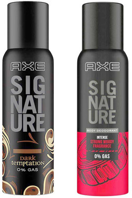 AXE Signature Dark Temptation 122ml + Intense Body Deodorant 122ml Deodorant Spray - For Men(244 ml, Pack of 2) AXE Signature Dark Temptation 122ml + Intense Body Deodorant 122ml Deodorant Spray - For Men(244 ml, Pack of 2)