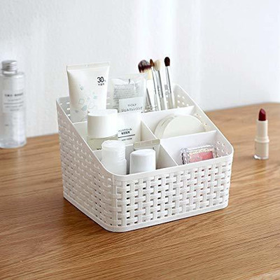 Modinity 5 Compartments plastic desk organizer(White)