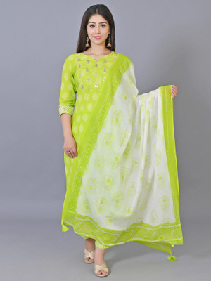 Moktika Women Kurti Pant Dupatta Set