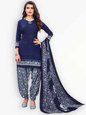 Jevi Prints Crepe Floral Print Kurta & Patiyala Material
