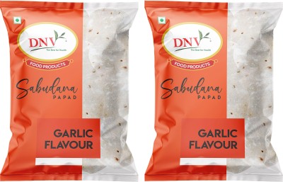 DNV Natural Garlic Flavour Sabudana Papad 140gm | Lehsun Papad | Gluten Free | Fasting Friendly | Tapioca Papad | Sago Papad, Pack of 2 Masala Papad 140 g(Pack of 2)