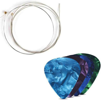 SG MUSICAL Acoustic SGM-GC12 Guitar String Combo 1st , 2nd & 4 Colorful Pick Guitar String(6 Strings)