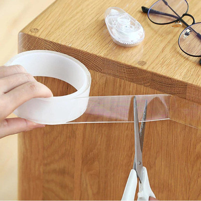 TORIVO 5 Meter Nano Tape Washable Reusable Transparent Double-Sided Tape Adhesive Nano-No Trace Paste Removable Glue Cleanable Household 5 m Double-sided Tape(Clear Pack of 1)