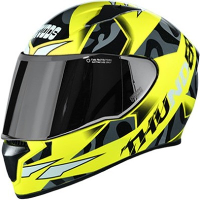 STUDDS THUNDER D7 FULL FACE Motorbike Helmet(MATT BLACK, Yellow)