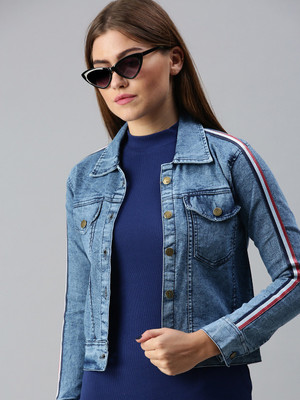 VOXATI Full Sleeve Washed Women Denim Jacket
