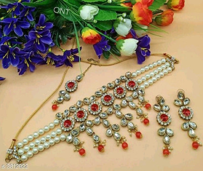 catalyst venture Alloy Gold-plated Red Jewellery Set(Pack of 1)