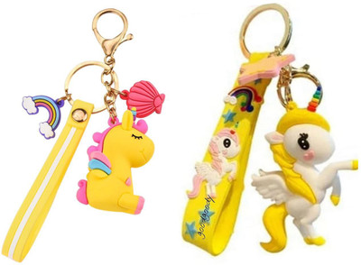 Krullers unicorn keychain (pack of 2) yellow colour Key Chain