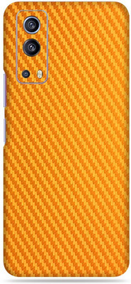 OggyBaba Vivo iQOO Z3, Phone Back side Protector and Camera Protector Mobile Skin(Ultra Super Golden-Carbon Fiber Skin Skin Matte Finish)