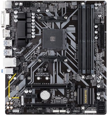 GIGABYTE B450M DS3H (AMD Ryzen AM4/M.2/HMDI/DVI/USB 3.1/DDR4/Micro ATX) Motherboard(Black)
