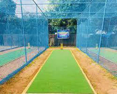 Amz Sports Nets Standard Cricket Practice/Training Net for Ground BLUE 1Side1.5MM THICK(10 X40FT Cricket Net(Blue)