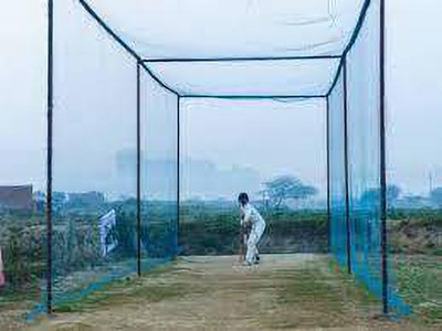 Amz Sports Nets Standard Cricket Practice/Training Net for Ground BLUE 1Side1.5MM THICK(12 X80FT Cricket Net(Blue)