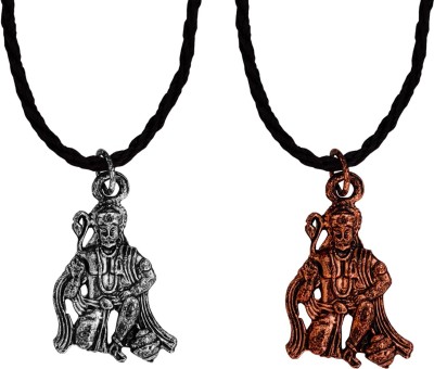 Sullery Lord Hanuman Bajirang Bali Gada locket With Pendant Set Sterling Silver Cotton Dori Pendant