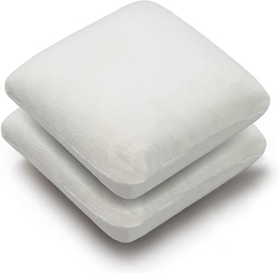 The White Willow Medium Firm- Memory Foam Memory Foam Solid Cushion Pack of 2(White)