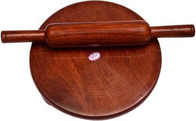 Thakran wooden chakla belon/roti maker/roti roller/rolling pin/bread maker Rolling Pin & Board(Brown, Pack of 2)