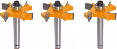 LIEUTENANT Shank-8MM Rabbeting/Slot [Cut 10-MM][4-Teeth] Wood Router -Bits. Set Of 3-Pcs. Hand Tool Kit(3 Tools)