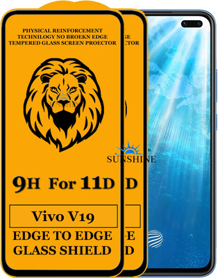 SUNSHINE Edge To Edge Tempered Glass for Vivo V19(Pack of 2)