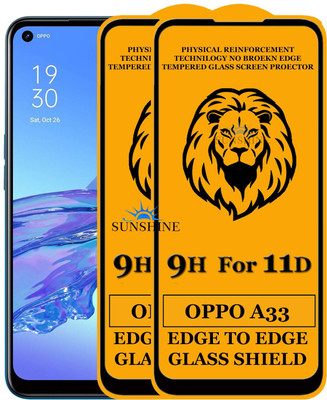 SUNSHINE Edge To Edge Tempered Glass for Oppo A33(Pack of 2)