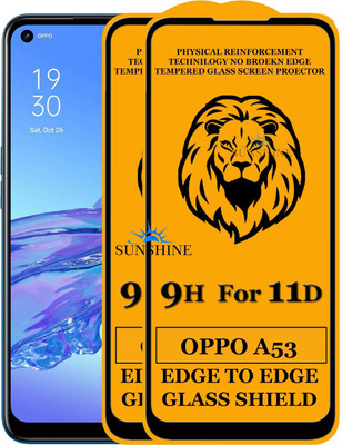 SUNSHINE Edge To Edge Tempered Glass for Oppo A53(Pack of 2)